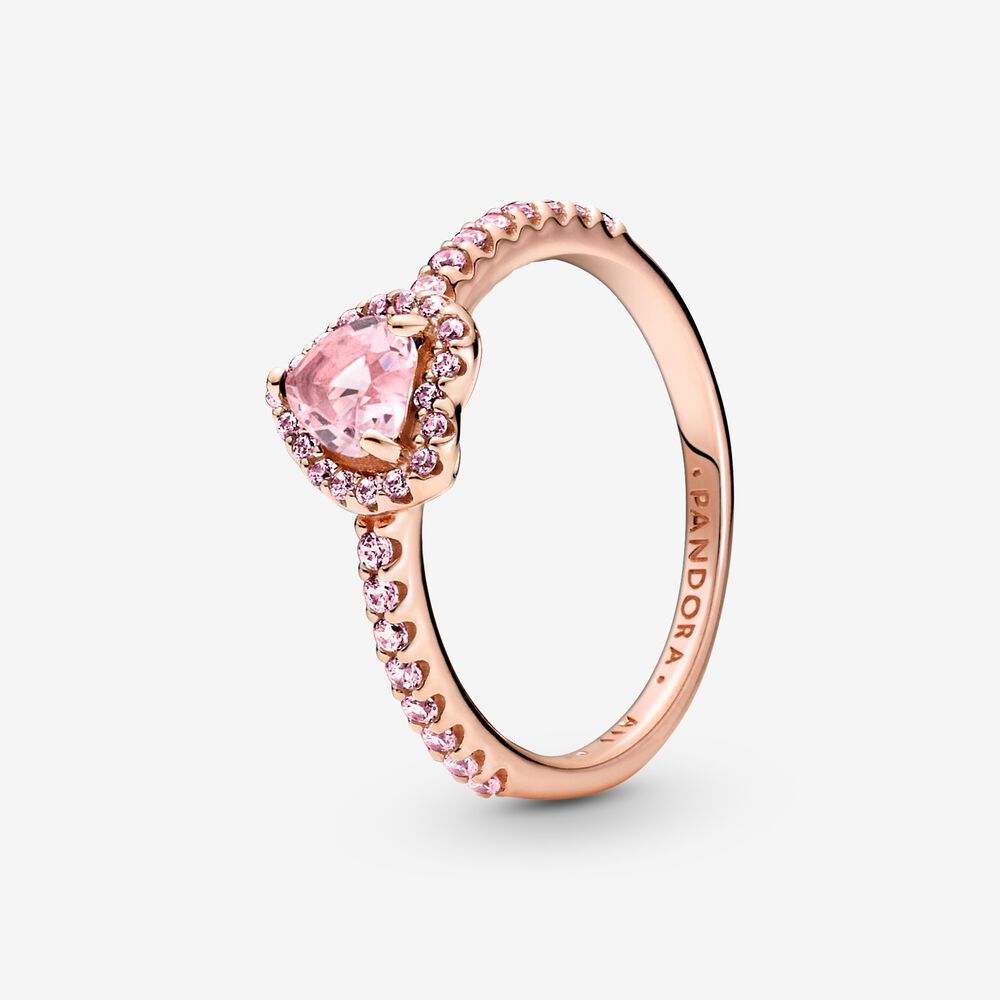 Anillo Corazón Elevado Oro Rosa