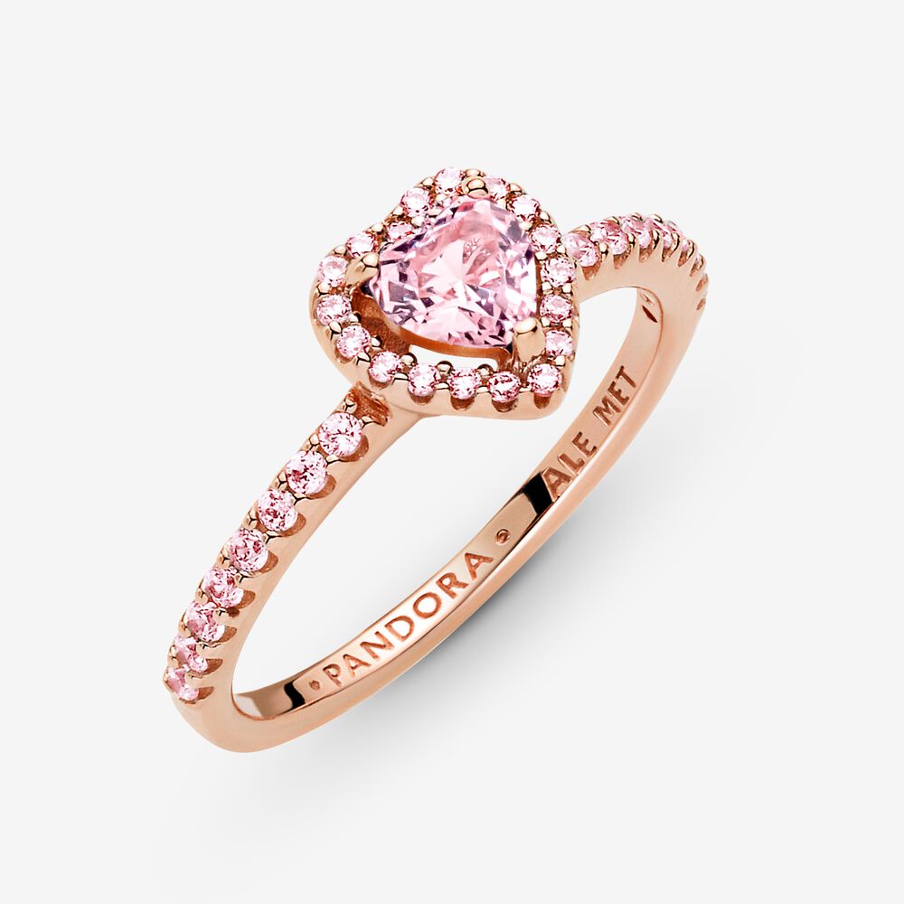 Anillo Corazón Elevado Oro Rosa