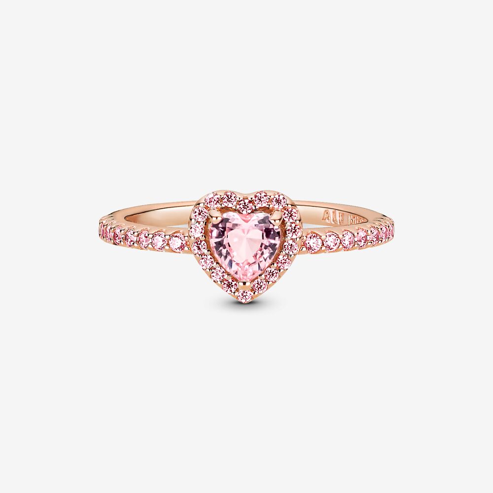 Anillo Corazón Elevado Oro Rosa