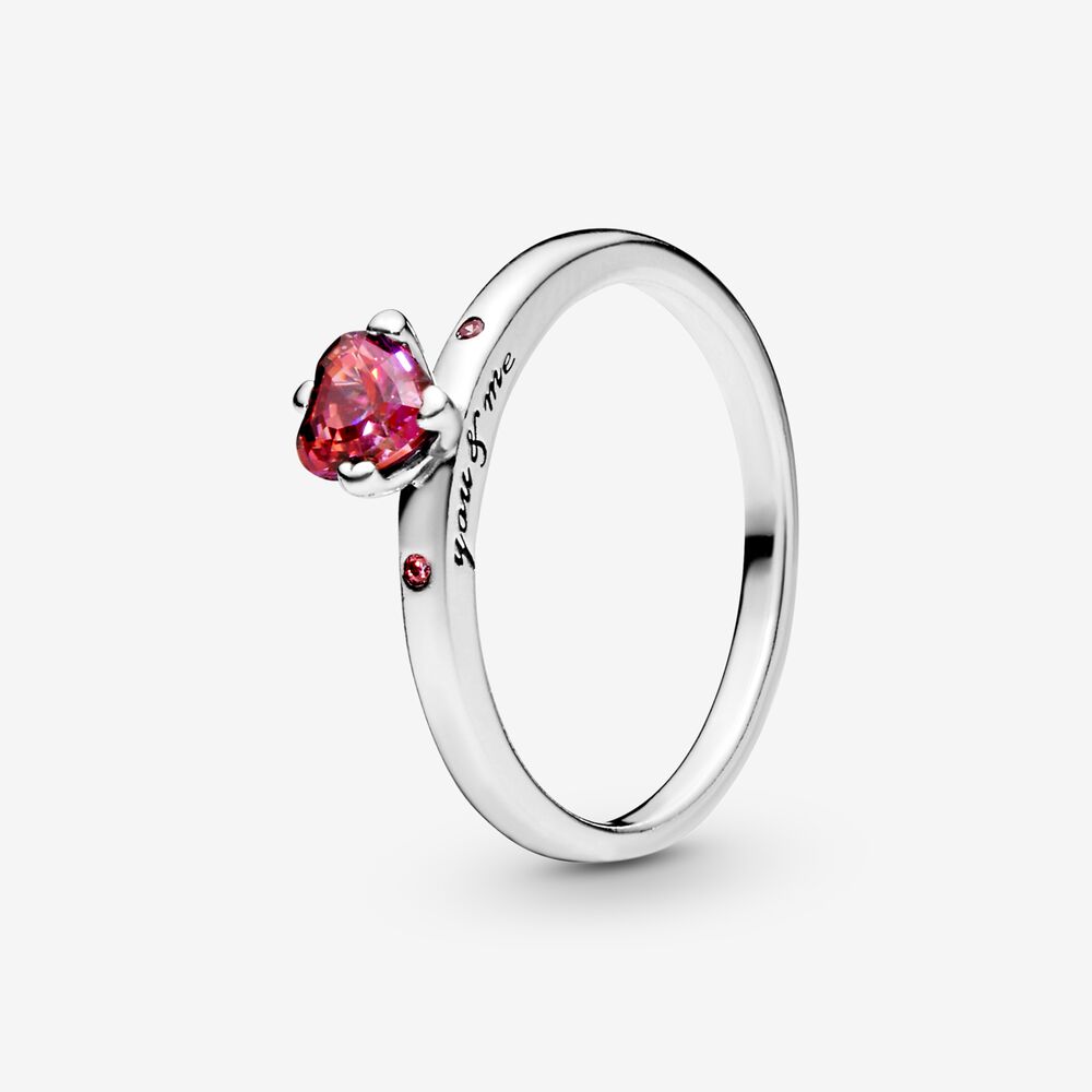 Anillo Corazón Rojo Reluciente