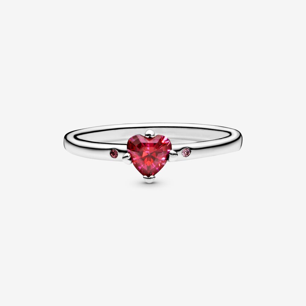 Anillo Corazón Rojo Reluciente