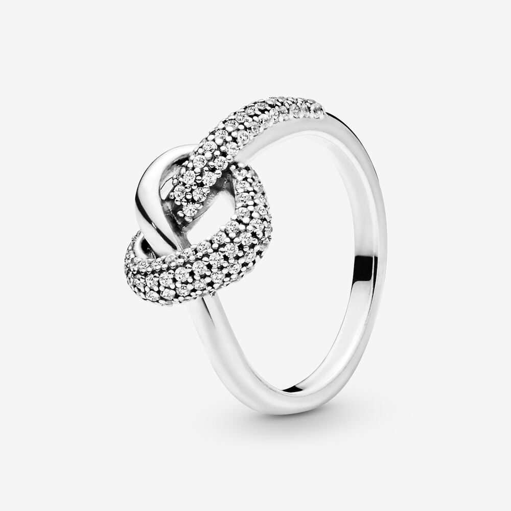 Anillo Corazones Anudados Brillantes