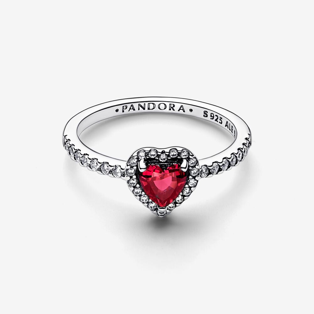 Anillo Corazón Elevado Rojo