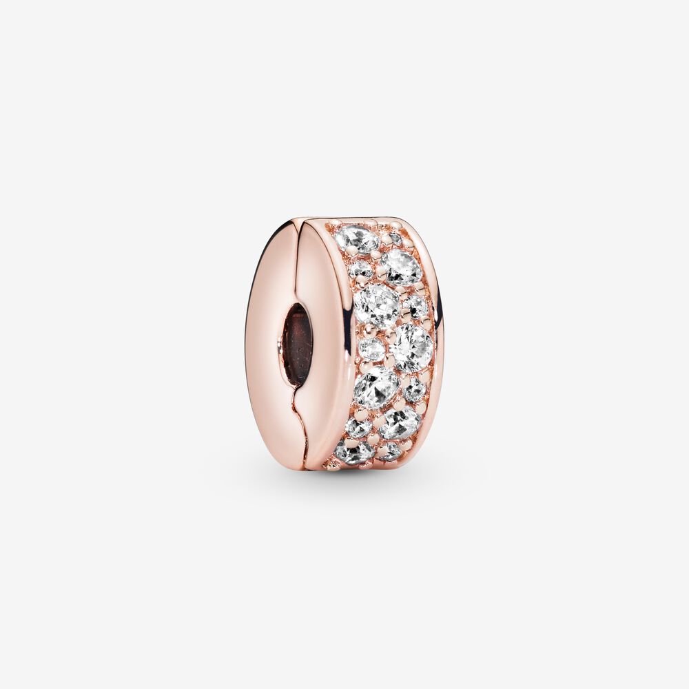 Charm Clip Rosa Pavé Transparente