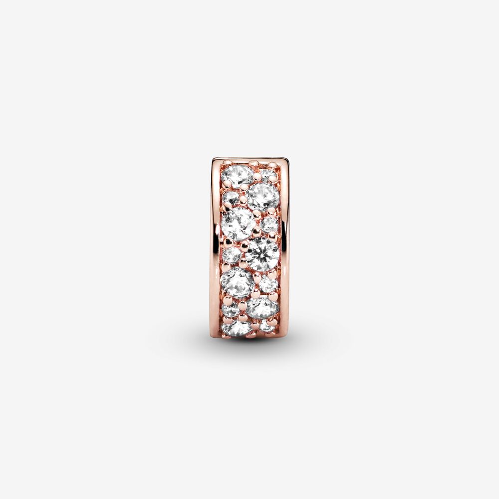 Charm Clip Rosa Pavé Transparente