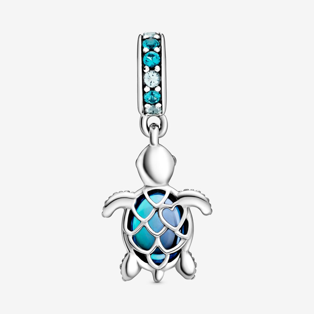 Charm Tortuga Marina Azul de Cristal de Murano