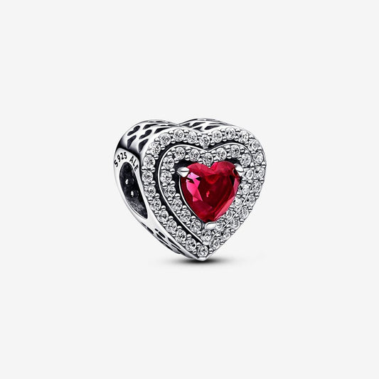 Charm Corazón con Zirconia Roja