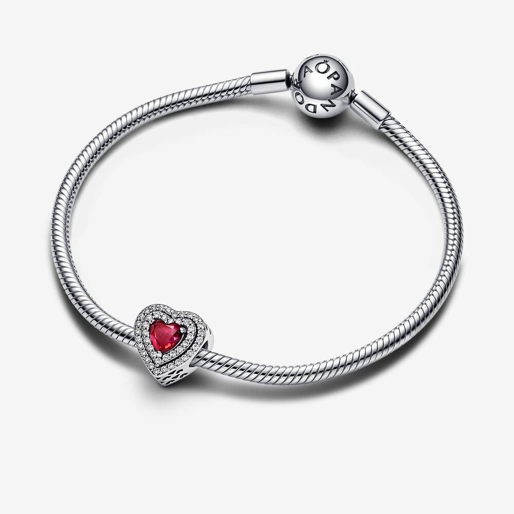 Charm Corazón con Zirconia Roja