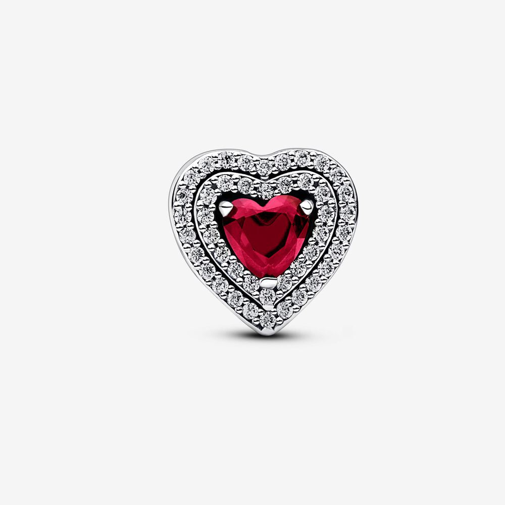 Charm Corazón con Zirconia Roja